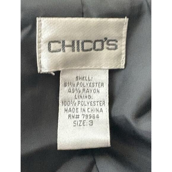 Chico’s Black and Red Lined Textured Jacket with Glitter Size 3 (XL) - Picture 4 of 4